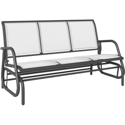 ARRIGONI Banc De Jardin À Bascule 3 Places Métal Et Tissu Respirant 147x70x85cm Beige - Publicité ARRIGONI Banc De Jardin À Bascule 3 Places Métal Et Tissu Respirant 147x70x85cm Beige - Publicité