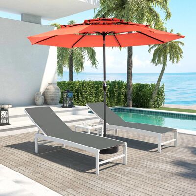 ACKERMAN Aluminium 10ft 3 Tier Auto-tilt Umbrella (orange) (no Base) - Publicité ACKERMAN Aluminium 10ft 3 Tier Auto-tilt Umbrella (orange) (no Base) - Publicité