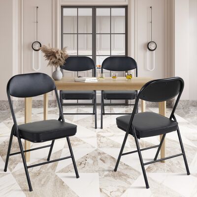 ACKERMAN 4 Pack Folding Chairs With Comfortable Padded Seats And Durable Metal Frame For Home And Office,capacity 220 Lbs,no Installation Required - Publicité ACKERMAN 4 Pack Folding Chairs With Comfortable Padded Seats And Durable Metal Frame For Home And Office,capacity 220 Lbs,no Installation Required - Publicité