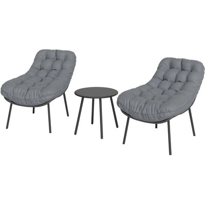 HEAT Ensemble De Salon De Jardin En Résine Pour 2 Personnes, Avec Coussins De 15 Cm D'Épaisseur, Gris - Publicité HEAT Ensemble De Salon De Jardin En Résine Pour 2 Personnes, Avec Coussins De 15 Cm D'Épaisseur, Gris - Publicité