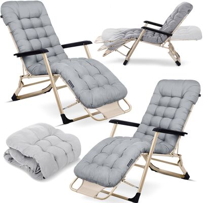 Sofotel Transat de jardin gris clair réglable - Mobilier de jardin - Publicité Sofotel Transat de jardin gris clair réglable - Mobilier de jardin - Publicité