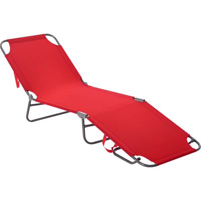 ARRIGONI Bain De Soleil Transat Pliable Dossier Réglable Multipositions Métal Et Polyester Rouge - Publicité ARRIGONI Bain De Soleil Transat Pliable Dossier Réglable Multipositions Métal Et Polyester Rouge - Publicité