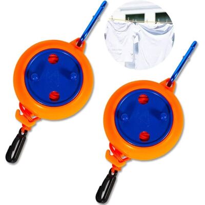 MOXIE Corde À Linge Rétractable, 2 Pièces Voyage Camping Lignes De Séchage 8m Réglable Clothesline Avec Boucle De Suspension Pour Balcon Jardin Intérieur Extérieur – Orange - Publicité MOXIE Corde À Linge Rétractable, 2 Pièces Voyage Camping Lignes De Séchage 8m Réglable Clothesline Avec Boucle De Suspension Pour Balcon Jardin Intérieur Extérieur – Orange - Publicité
