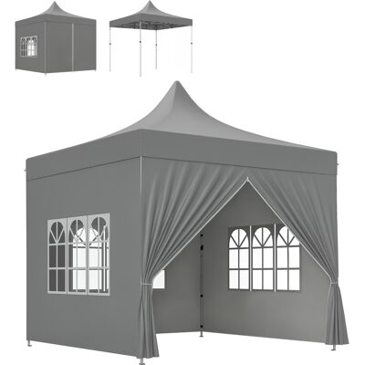 Generic Tonnelle De Jardin Tente Pliante 3 X 3 M 4 Parois Latérales Amovibles 3 Fenêtres Hauteur Réglable Sac De Transport Gris - Publicité Generic Tonnelle De Jardin Tente Pliante 3 X 3 M 4 Parois Latérales Amovibles 3 Fenêtres Hauteur Réglable Sac De Transport Gris - Publicité