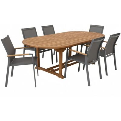 Axi Marzi/alva Ensemble De Jardin, 7 Pièces - 6 Personnes Table En Teck Avec Plateau Ovale Extensible Avec 6 Chaises À Structure En Aluminium Et Assise En Toile Pour L'Extérieur - Publicité Axi Marzi/alva Ensemble De Jardin, 7 Pièces - 6 Personnes Table En Teck Avec Plateau Ovale Extensible Avec 6 Chaises À Structure En Aluminium Et Assise En Toile Pour L'Extérieur - Publicité