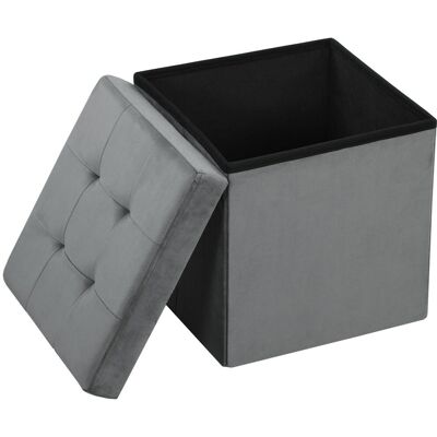 OEM Pouf Coffre Rangement Pliable, Tabouret Carré 37,6 L En Tissu Velours, Charge 120 Kg, 38 X 38 X 38 Cm, Gris - Publicité OEM Pouf Coffre Rangement Pliable, Tabouret Carré 37,6 L En Tissu Velours, Charge 120 Kg, 38 X 38 X 38 Cm, Gris - Publicité