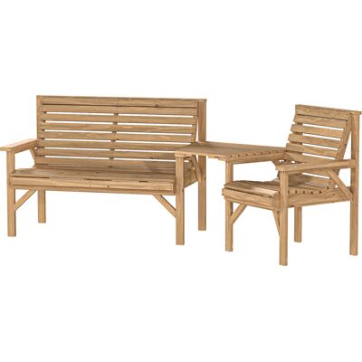 OEM Ensemble De 3 Chaises De Jardin, Mobilier De Balcon Avec Trou Pour Parasol, Chaise De Jardin, Banc, Table Amovible, 121 X 65 X 90 Cm, Bois Naturel - Publicité OEM Ensemble De 3 Chaises De Jardin, Mobilier De Balcon Avec Trou Pour Parasol, Chaise De Jardin, Banc, Table Amovible, 121 X 65 X 90 Cm, Bois Naturel - Publicité