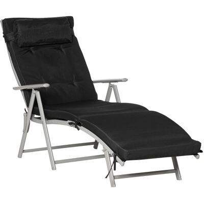 ACKERMAN Chaise De Plage Pliable, 7 Positions Réglables, Résistant Aux Intempéries, Avec Coussin, Textilène, Polyester, Métal, 137 X 63,5 X 100,5 Cm, Noir - Publicité ACKERMAN Chaise De Plage Pliable, 7 Positions Réglables, Résistant Aux Intempéries, Avec Coussin, Textilène, Polyester, Métal, 137 X 63,5 X 100,5 Cm, Noir - Publicité