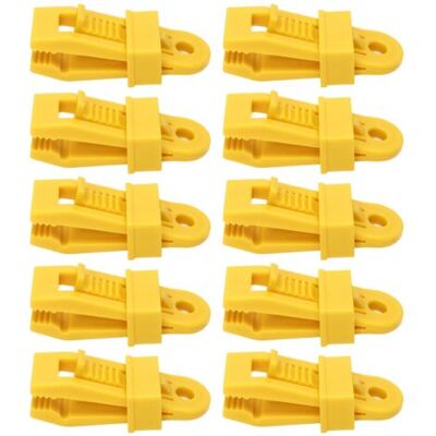 ABYSSE Lot De 10 Pinces À Bâche Robustes Pour Tentes Et Auvents De Camping, Jaunes. Publicité ABYSSE Lot De 10 Pinces À Bâche Robustes Pour Tentes Et Auvents De Camping, Jaunes. Publicité