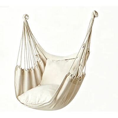 OEM Fauteuil Hamac, Balançoire Bohème Suspendue En Corde, Fauteuil Suspendu En Macramé Pour Intérieur, Extérieur, Chambre, Jardin, Balcon, Patio, Terrasse, Charge Maximale 150 Kg - Publicité OEM Fauteuil Hamac, Balançoire Bohème Suspendue En Corde, Fauteuil Suspendu En Macramé Pour Intérieur, Extérieur, Chambre, Jardin, Balcon, Patio, Terrasse, Charge Maximale 150 Kg - Publicité