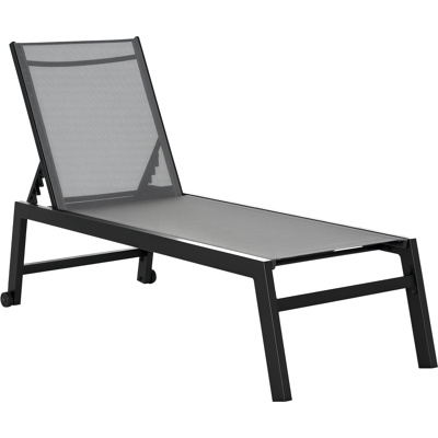 ARRIGONI Transat De Jardin En Aluminium Gris Et Noir - Publicité ARRIGONI Transat De Jardin En Aluminium Gris Et Noir - Publicité