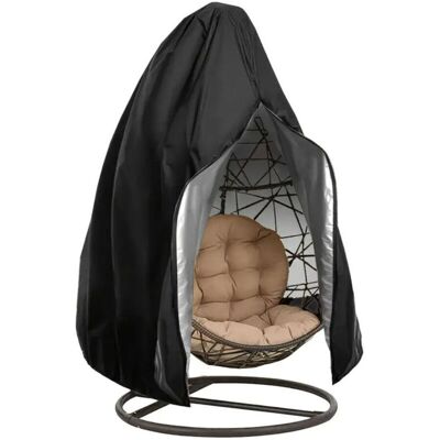 BRAST Housse De Fauteuil Suspendu Jardin En Oxford 210d Bâche De Chaise À Œufs Imperméable Anti-uv/vent Couverture De Protection Pour Chaise De Patio Extérieur (115x190cm, Noir) - Publicité BRAST Housse De Fauteuil Suspendu Jardin En Oxford 210d Bâche De Chaise À Œufs Imperméable Anti-uv/vent Couverture De Protection Pour Chaise De Patio Extérieur (115x190cm, Noir) - Publicité