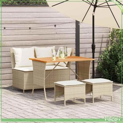 OEM Ensemble À Manger De Jardin - Fafeicy - 4104134 - 4 Places - Résine Tressée Beige - Table Acacia - Coussins Amovibles - Publicité OEM Ensemble À Manger De Jardin - Fafeicy - 4104134 - 4 Places - Résine Tressée Beige - Table Acacia - Coussins Amovibles - Publicité