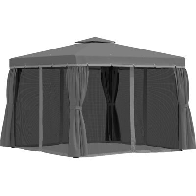 ACKERMAN Pavillon De Jardin, 2,96 X 2,96 M, Double Toit, 4 Panneaux Latéraux, Moustiquaire, Chapiteau, Tente De Réception, Aluminium, Polyester - Publicité ACKERMAN Pavillon De Jardin, 2,96 X 2,96 M, Double Toit, 4 Panneaux Latéraux, Moustiquaire, Chapiteau, Tente De Réception, Aluminium, Polyester - Publicité