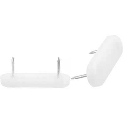 PELTOR Clou Sur Meubles Patins, 20pcs Plastique Double Épingles Mobilier Curseurs Chaise Jambe Pieds Coussins Glide Clous - Publicité PELTOR Clou Sur Meubles Patins, 20pcs Plastique Double Épingles Mobilier Curseurs Chaise Jambe Pieds Coussins Glide Clous - Publicité