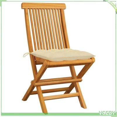 OEM Chaise De Jardin - Fafeicy - 3062477 - Teck Massif - Pliable - Coussins Blanc Cassé - Publicité OEM Chaise De Jardin - Fafeicy - 3062477 - Teck Massif - Pliable - Coussins Blanc Cassé - Publicité