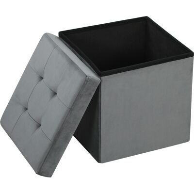 OEM Pouf Coffre Rangement Pliable Tabouret Carré 37 6 L En Tissu Velours Charge 120 Kg 38 X X Cm Gris - Publicité OEM Pouf Coffre Rangement Pliable Tabouret Carré 37 6 L En Tissu Velours Charge 120 Kg 38 X X Cm Gris - Publicité