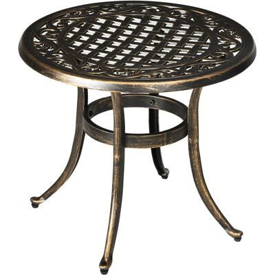 ARRIGONI Table D'Appoint De Jardin Ronde En Aluminium Moule 60x52,5 Cm - Publicité ARRIGONI Table D'Appoint De Jardin Ronde En Aluminium Moule 60x52,5 Cm - Publicité