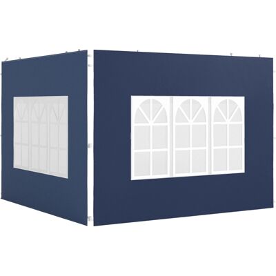 ACKERMAN Ensemble De 2 Panneaux Latéraux Pour Tonnelles 3x3 Et 3x6, Étanches, Avec Fenêtres, Bleus - Publicité ACKERMAN Ensemble De 2 Panneaux Latéraux Pour Tonnelles 3x3 Et 3x6, Étanches, Avec Fenêtres, Bleus - Publicité