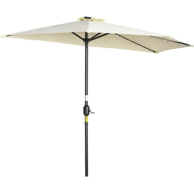 ARRIGONI Parasol De Terrasse Demi-lune Avec Panneau Solaire 20 Led Beige 2,70 M - Publicité ARRIGONI Parasol De Terrasse Demi-lune Avec Panneau Solaire 20 Led Beige 2,70 M - Publicité