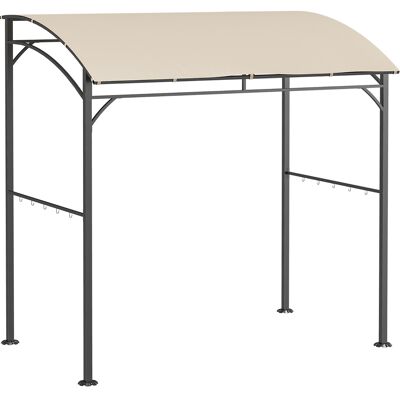 ACKERMAN Pavillon De Jardin/barbecue Avec Auvent Résistant Aux Uv, Structure Et Crochets En Acier, Polyester, Beige, 215 X 150 X 220 Cm - Publicité ACKERMAN Pavillon De Jardin/barbecue Avec Auvent Résistant Aux Uv, Structure Et Crochets En Acier, Polyester, Beige, 215 X 150 X 220 Cm - Publicité