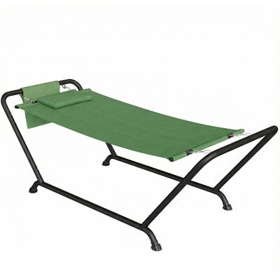 ARRIGONI Hamac De Jardin Avec Support Poche Laterale Et Appui-tete Vert Fonce - Publicité ARRIGONI Hamac De Jardin Avec Support Poche Laterale Et Appui-tete Vert Fonce - Publicité