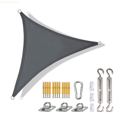 OEM Royaluxe-voile D'Ombrage 3×3×3m Triangle Auvent Extérieur Soleil Imperméable Anti-uv Pour Jardin Terrasse-gris Clair - Publicité OEM Royaluxe-voile D'Ombrage 3×3×3m Triangle Auvent Extérieur Soleil Imperméable Anti-uv Pour Jardin Terrasse-gris Clair - Publicité