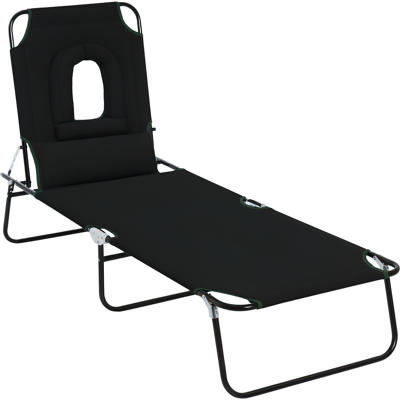 ARRIGONI Transat Pliable Avec Trou Pour Le Visage Et Coussins En Acier Et Tissu Oxford - Publicité ARRIGONI Transat Pliable Avec Trou Pour Le Visage Et Coussins En Acier Et Tissu Oxford - Publicité