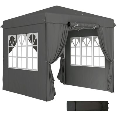 Irovami – Tonnelle De Jardin 2,5 X 2,5 M – Pavillon Pliable Avec Parois Latérales – Protection Ajustable Upf 50+ – Sac De Transport Inclus – Gris Foncé - Publicité Irovami – Tonnelle De Jardin 2,5 X 2,5 M – Pavillon Pliable Avec Parois Latérales – Protection Ajustable Upf 50+ – Sac De Transport Inclus – Gris Foncé - Publicité