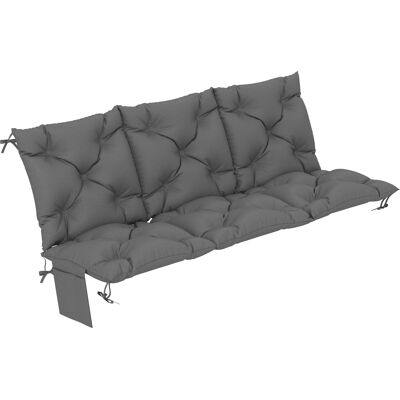 ARRIGONI Coussin De Banc Exterieur Impermeable Antiderapant Avec Dossier Et Fixations 150x100 Cm Gris Fonce - Publicité ARRIGONI Coussin De Banc Exterieur Impermeable Antiderapant Avec Dossier Et Fixations 150x100 Cm Gris Fonce - Publicité