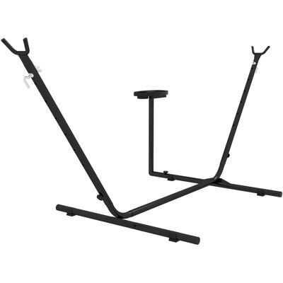 ARRIGONI Support Pied De Hamac Avec Porte-gobelet Structure Robuste Métal Époxy Noir Dim. 305l X 129l X 109h Cm 150kg Sans Hamac - Publicité ARRIGONI Support Pied De Hamac Avec Porte-gobelet Structure Robuste Métal Époxy Noir Dim. 305l X 129l X 109h Cm 150kg Sans Hamac - Publicité