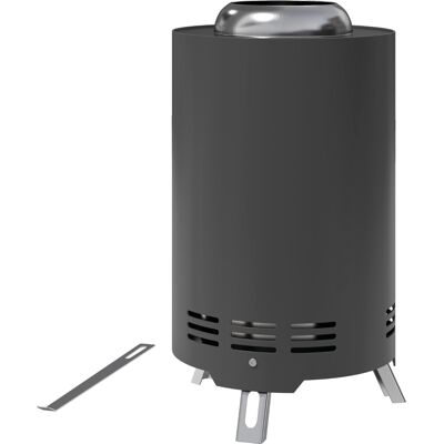 ACKERMAN Brasero En Acier Inoxydable Ø16x25cm, Avec Tisonnier, Sans Fumée, Idéal Pour Jardin, Balcon, Terrasse, Barbecue, Camping, Gris - Publicité ACKERMAN Brasero En Acier Inoxydable Ø16x25cm, Avec Tisonnier, Sans Fumée, Idéal Pour Jardin, Balcon, Terrasse, Barbecue, Camping, Gris - Publicité