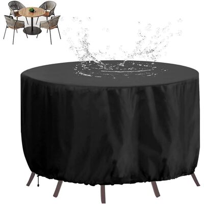 GRASSLIN 1 Housse De Meubles Ronde 170x75cm Tissu Oxford 420d Imperméable Anti-uv Pour Table De Jardin Extérieur Noir - Publicité GRASSLIN 1 Housse De Meubles Ronde 170x75cm Tissu Oxford 420d Imperméable Anti-uv Pour Table De Jardin Extérieur Noir - Publicité
