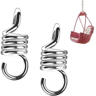 MOXIE 2 Pièces Crochets De Suspension 317,5 Kilogram Poids Ressort De Hamac Supporté Chaise À Ressort Pour Chaises De Porche Balançoires À Suspendre - Publicité MOXIE 2 Pièces Crochets De Suspension 317,5 Kilogram Poids Ressort De Hamac Supporté Chaise À Ressort Pour Chaises De Porche Balançoires À Suspendre - Publicité