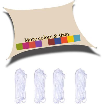 SANS MARQUE Voile D'Ombrage Rectangulaire 2.5x2.5m Imperméable Pes Toile Ombrage 98% Uv Protection Pour Jardin Terrasse Balcon Piscine Fête Extérieur, Blanc Cassé - Publicité SANS MARQUE Voile D'Ombrage Rectangulaire 2.5x2.5m Imperméable Pes Toile Ombrage 98% Uv Protection Pour Jardin Terrasse Balcon Piscine Fête Extérieur, Blanc Cassé - Publicité
