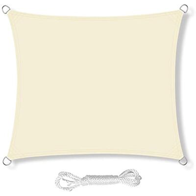 OEM Voile D'Ombrage 3m X 3m Carrée, Imperméable, Extérieur Jardin Terrasse Fête, Pare-soleil Auvent Tonnelle, Anti-uv 98%, Corde Incluse, Blanc Crème - Publicité OEM Voile D'Ombrage 3m X 3m Carrée, Imperméable, Extérieur Jardin Terrasse Fête, Pare-soleil Auvent Tonnelle, Anti-uv 98%, Corde Incluse, Blanc Crème - Publicité