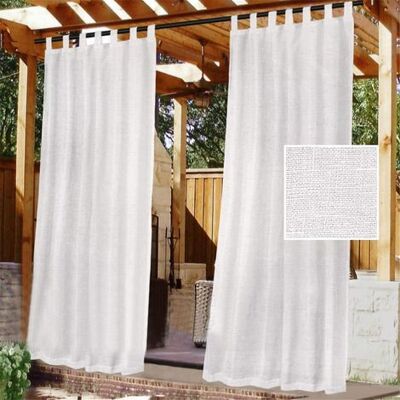 ABYSSE Rideau Extérieur Avec Onglet En Haut - Lot De 2. Rideau Imperméable Aux Occultants, Fermeture Velcro, Pour Pergola, Gazebo, Terrasse, Pavillon, H213 X L132 Cm, Blanc - Publicité ABYSSE Rideau Extérieur Avec Onglet En Haut - Lot De 2. Rideau Imperméable Aux Occultants, Fermeture Velcro, Pour Pergola, Gazebo, Terrasse, Pavillon, H213 X L132 Cm, Blanc - Publicité