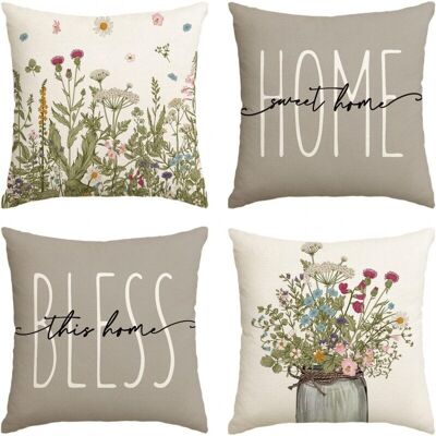 OEM Housse De Coussin 45x45 Automne Printemps Housse Coussin Salon De Jardin Exterieur Vertes Plante Florale Lin Taie D'Oreiller Decoratif Pour Canapé Maison Salon Chambre Ferme Décoration Lot De 4 - Publicité OEM Housse De Coussin 45x45 Automne Printemps Housse Coussin Salon De Jardin Exterieur Vertes Plante Florale Lin Taie D'Oreiller Decoratif Pour Canapé Maison Salon Chambre Ferme Décoration Lot De 4 - Publicité