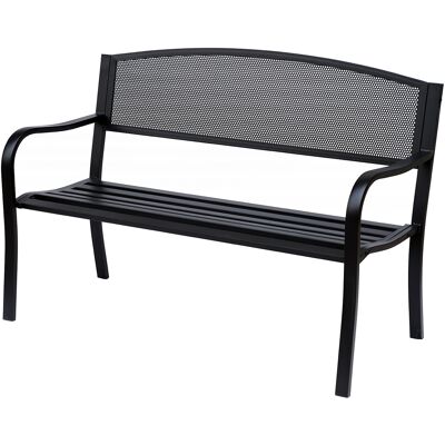 ARRIGONI Banc 3 Places De Jardin Terrasse Style Contemporain 127l X 60l X 87h Cm Métal Époxy Anticorrosion Noir - Publicité ARRIGONI Banc 3 Places De Jardin Terrasse Style Contemporain 127l X 60l X 87h Cm Métal Époxy Anticorrosion Noir - Publicité