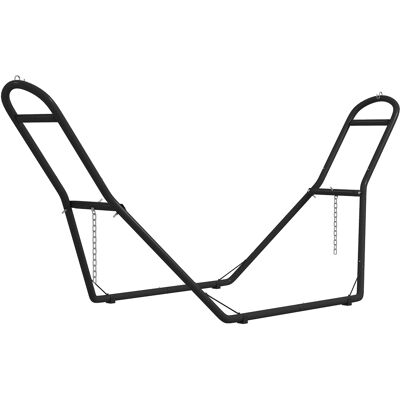 ARRIGONI Support De Hamac Pour 2-3 Personnes, Cadre De Hamac En Acier Pour Hamacs De 2,75 À 4 M, Capacité De 150 Kg, Noir - Publicité ARRIGONI Support De Hamac Pour 2-3 Personnes, Cadre De Hamac En Acier Pour Hamacs De 2,75 À 4 M, Capacité De 150 Kg, Noir - Publicité