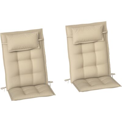 ARRIGONI Lot De 2 Coussins Pour Chaise Longue Impermeable Coussin Pour Transat De Jardin 50x116x5 Cm Beige - Publicité ARRIGONI Lot De 2 Coussins Pour Chaise Longue Impermeable Coussin Pour Transat De Jardin 50x116x5 Cm Beige - Publicité