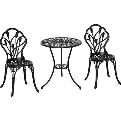 ARRIGONI Ensemble Bistro 3 Pieces Table Et 2 Chaises Pliantes En Aluminium Noir - Publicité ARRIGONI Ensemble Bistro 3 Pieces Table Et 2 Chaises Pliantes En Aluminium Noir - Publicité