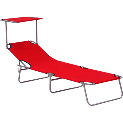 ARRIGONI Transat De Jardin Pliable Avec Toit Dossier Reglable 4 Positions Rouge - Publicité ARRIGONI Transat De Jardin Pliable Avec Toit Dossier Reglable 4 Positions Rouge - Publicité