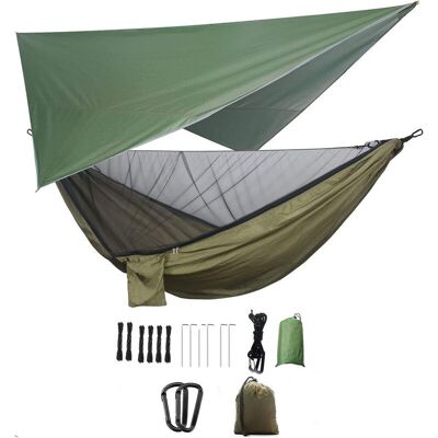 Scotch Hamac De Camping - Hamac Double - Moustiquaire, Moustiquaire - Mouche De Pluie - Tissu De Parachute Haute Résistance - Convient Pour L'Extérieur, La Randonnée, Le Camping, Les Voyages - Publicité Scotch Hamac De Camping - Hamac Double - Moustiquaire, Moustiquaire - Mouche De Pluie - Tissu De Parachute Haute Résistance - Convient Pour L'Extérieur, La Randonnée, Le Camping, Les Voyages - Publicité