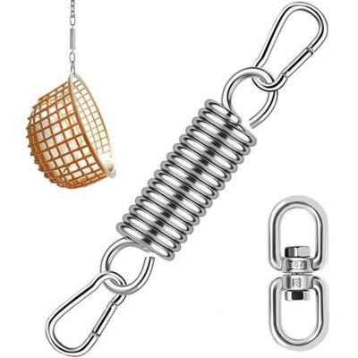 ABYSSE Kit De Suspension Pour Hamac, Crochet À Ressort, Chaises Hamac En Acier Inoxydable Avec Mousquetons, Charge Maximale De 250 Kg Pour Intérieur, Hamac, Chaises Suspendues, Yoga (argent) - Publicité ABYSSE Kit De Suspension Pour Hamac, Crochet À Ressort, Chaises Hamac En Acier Inoxydable Avec Mousquetons, Charge Maximale De 250 Kg Pour Intérieur, Hamac, Chaises Suspendues, Yoga (argent) - Publicité
