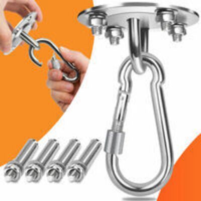 ABYSSE Crochet De Plafond, Crochet Pivotant En Acier Inoxydable, Capacité De Charge Jusqu'à 500 Kg, Crochet En U Pour Hamac Et Chaise - Publicité ABYSSE Crochet De Plafond, Crochet Pivotant En Acier Inoxydable, Capacité De Charge Jusqu'à 500 Kg, Crochet En U Pour Hamac Et Chaise - Publicité