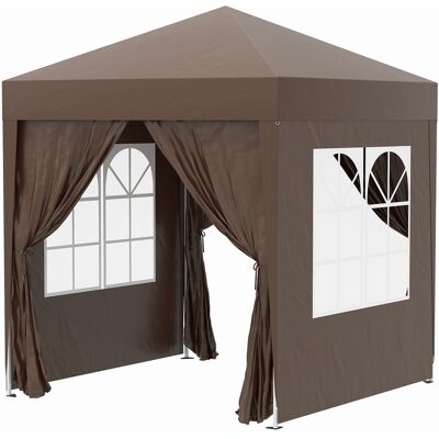 ACKERMAN Pavillon Pliant 2x2m Avec 4 Panneaux Latéraux Et Fenêtres, Protection Uv, Tente De Jardin Avec Sac De Transport, Structure Robuste En Toile Oxford, Marron - Publicité ACKERMAN Pavillon Pliant 2x2m Avec 4 Panneaux Latéraux Et Fenêtres, Protection Uv, Tente De Jardin Avec Sac De Transport, Structure Robuste En Toile Oxford, Marron - Publicité