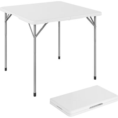 ARRIGONI Table Pliante En Hdpe, Table De Camping Pliante Carrée 86 X 86 X 74 Cm, Avec Une Poignée, Hauteur Réglable, Blanc - Publicité ARRIGONI Table Pliante En Hdpe, Table De Camping Pliante Carrée 86 X 86 X 74 Cm, Avec Une Poignée, Hauteur Réglable, Blanc - Publicité