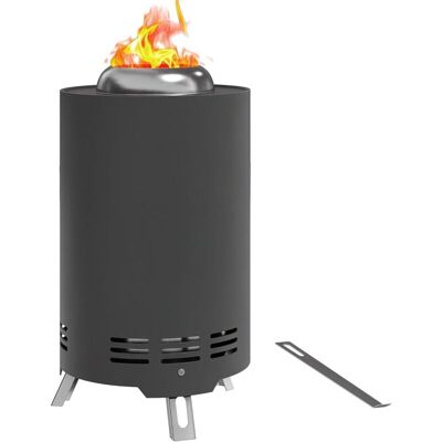 PELTOR Bol De Feu Ø16x25cm En Acier Inoxydable Foyer Avec Tisonnier Bols De Feu Sans Fumée Corbeille À Feu Pour Jardin, Balcon Terrasse, Outdoor Bbq Camping Gris - Publicité PELTOR Bol De Feu Ø16x25cm En Acier Inoxydable Foyer Avec Tisonnier Bols De Feu Sans Fumée Corbeille À Feu Pour Jardin, Balcon Terrasse, Outdoor Bbq Camping Gris - Publicité