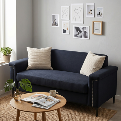 ACKERMAN Canapé 2 Places Nordique 174×72×82 Cm – Tissu Lin Fin, Cadre En Bois Massif Et Pieds En Fer Stables, Idéal Pour Salon - Publicité ACKERMAN Canapé 2 Places Nordique 174×72×82 Cm – Tissu Lin Fin, Cadre En Bois Massif Et Pieds En Fer Stables, Idéal Pour Salon - Publicité